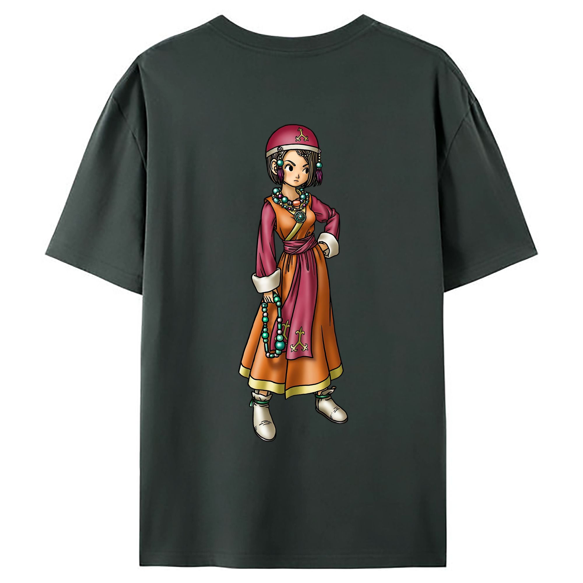 （画像用） ドラゴンクエスト Doragon Kuesuto Dragon Quest 綿100％ メンズ半袖Tシャツ（バックプリント） 通気性